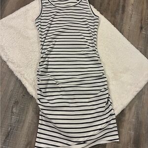 Striped Black and White Sleeveless Dress